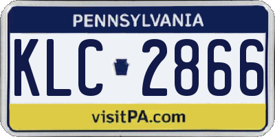 PA license plate KLC2866