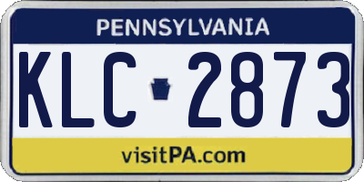 PA license plate KLC2873