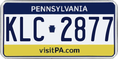 PA license plate KLC2877