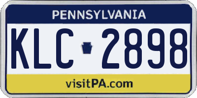 PA license plate KLC2898