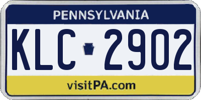 PA license plate KLC2902