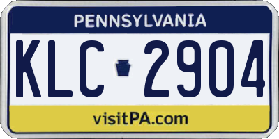 PA license plate KLC2904