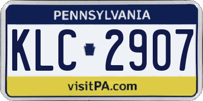 PA license plate KLC2907