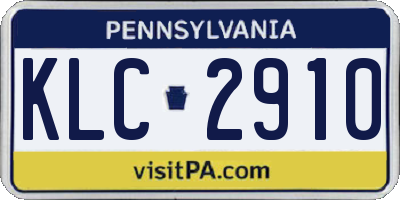 PA license plate KLC2910
