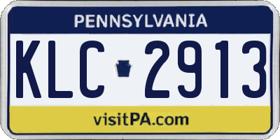 PA license plate KLC2913
