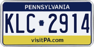 PA license plate KLC2914