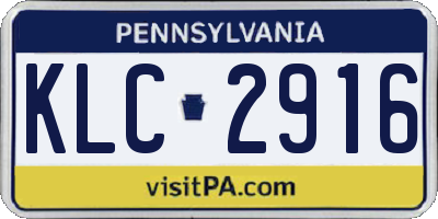PA license plate KLC2916