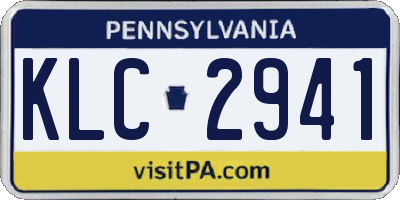 PA license plate KLC2941