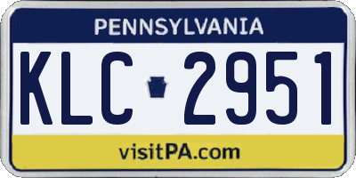 PA license plate KLC2951