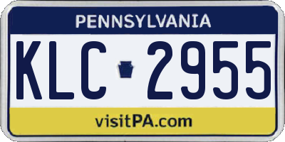 PA license plate KLC2955