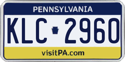 PA license plate KLC2960