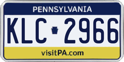 PA license plate KLC2966