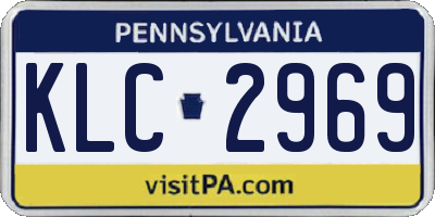 PA license plate KLC2969