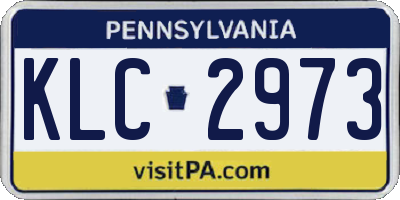 PA license plate KLC2973