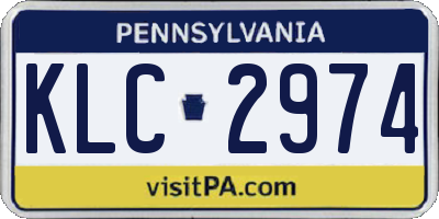 PA license plate KLC2974