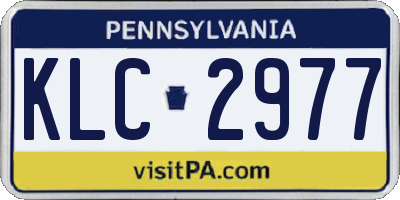 PA license plate KLC2977
