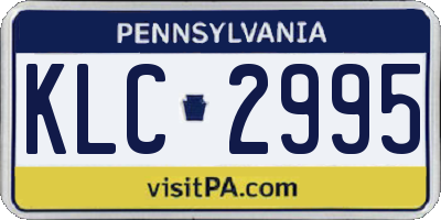PA license plate KLC2995