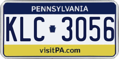 PA license plate KLC3056