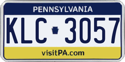 PA license plate KLC3057