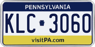 PA license plate KLC3060