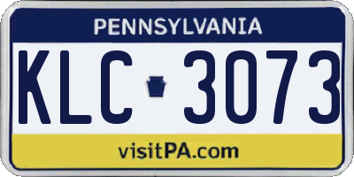 PA license plate KLC3073