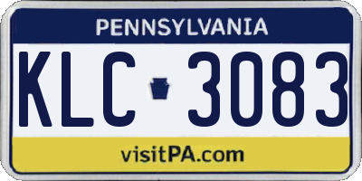 PA license plate KLC3083