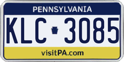 PA license plate KLC3085