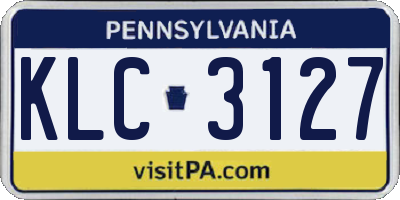 PA license plate KLC3127