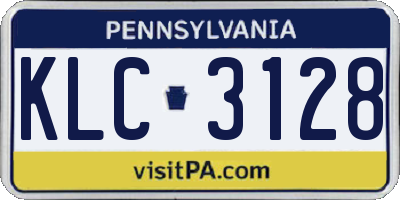PA license plate KLC3128