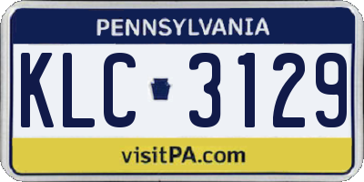 PA license plate KLC3129