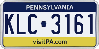 PA license plate KLC3161