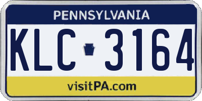 PA license plate KLC3164
