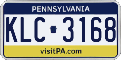 PA license plate KLC3168