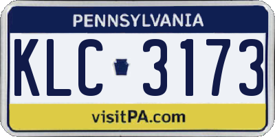 PA license plate KLC3173