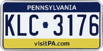PA license plate KLC3176