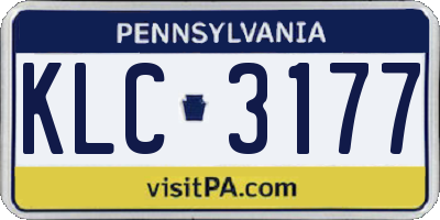 PA license plate KLC3177