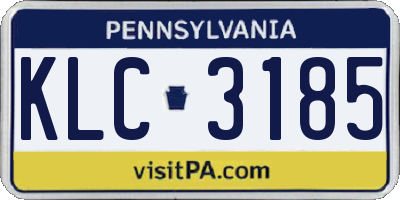 PA license plate KLC3185