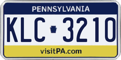 PA license plate KLC3210