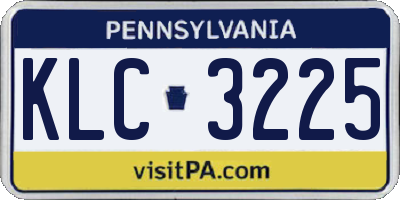PA license plate KLC3225