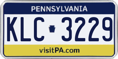 PA license plate KLC3229