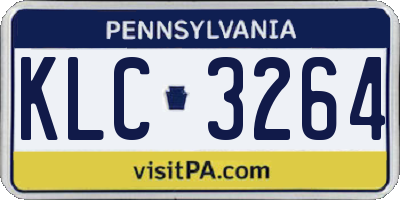 PA license plate KLC3264