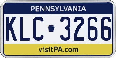 PA license plate KLC3266
