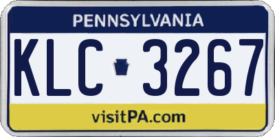 PA license plate KLC3267