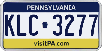 PA license plate KLC3277
