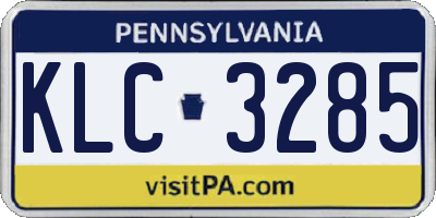 PA license plate KLC3285