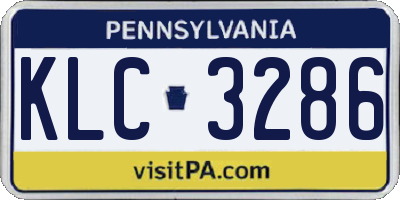 PA license plate KLC3286