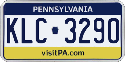 PA license plate KLC3290