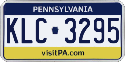 PA license plate KLC3295