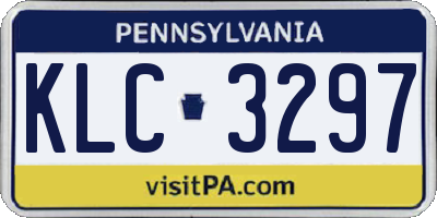 PA license plate KLC3297