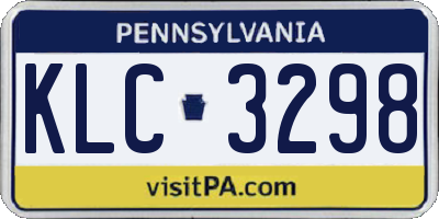PA license plate KLC3298